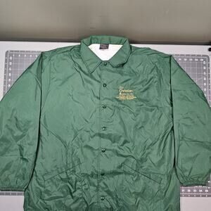 Vintage Hilton Apparel Jacket XL Green 80s Windbreaker Workwear Dad Grandpa